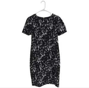 Calvin Klein Black and Grey Pattern Dress